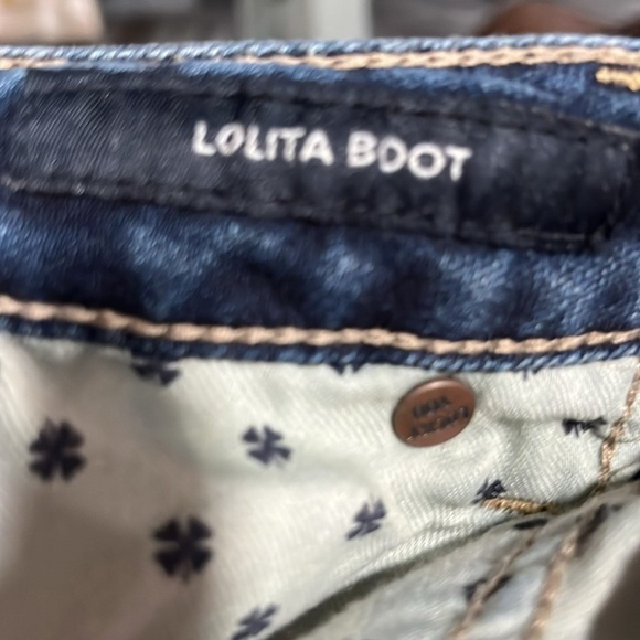 Lucky Brand Lolita Boot Cut Jeans Sz 10/30 Ankle Dark Wash White Denim - Picture 5 of 9